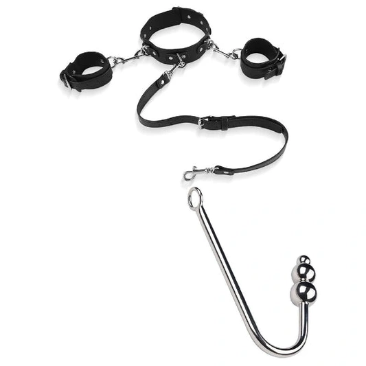 5334 Anal Elegant with Collar Cuffs Beaded and Hook 0125